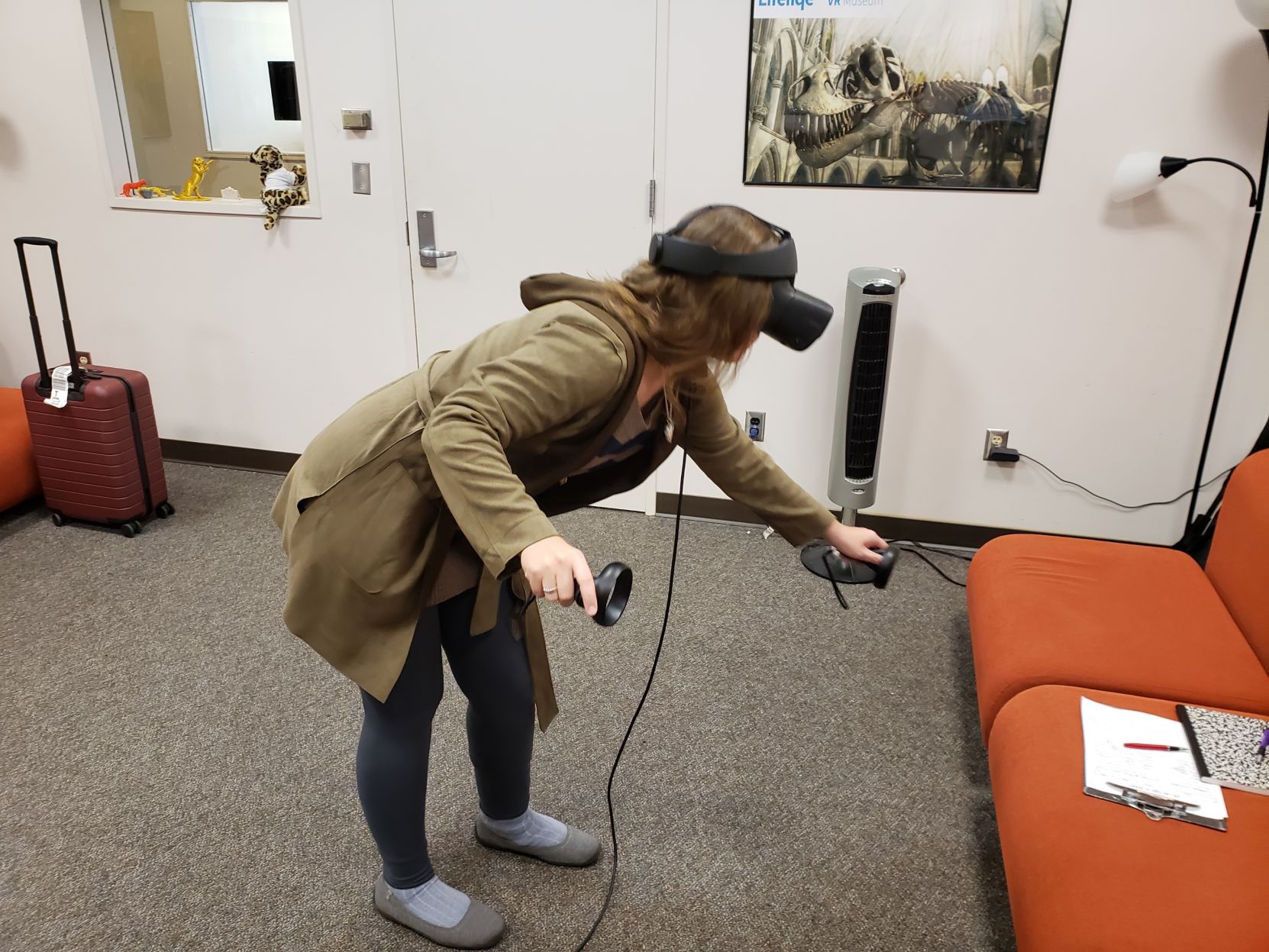 Elizabeth Thill, Director of the Program in Classical studies in World Languages and Cultures at IUPUI, assembling the Great Marble Map of Rome in virtual reality.